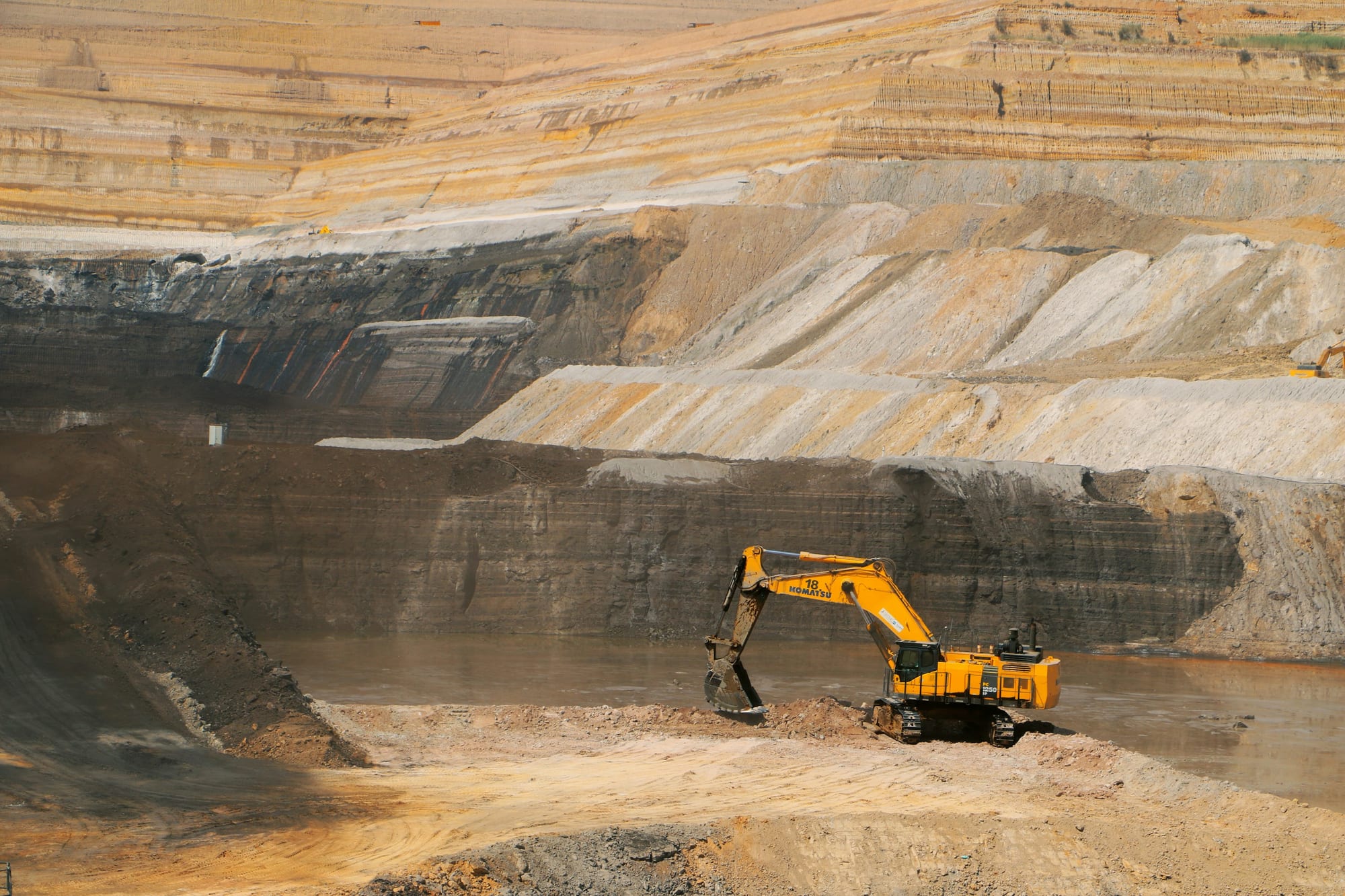 Mine site equipment in operation