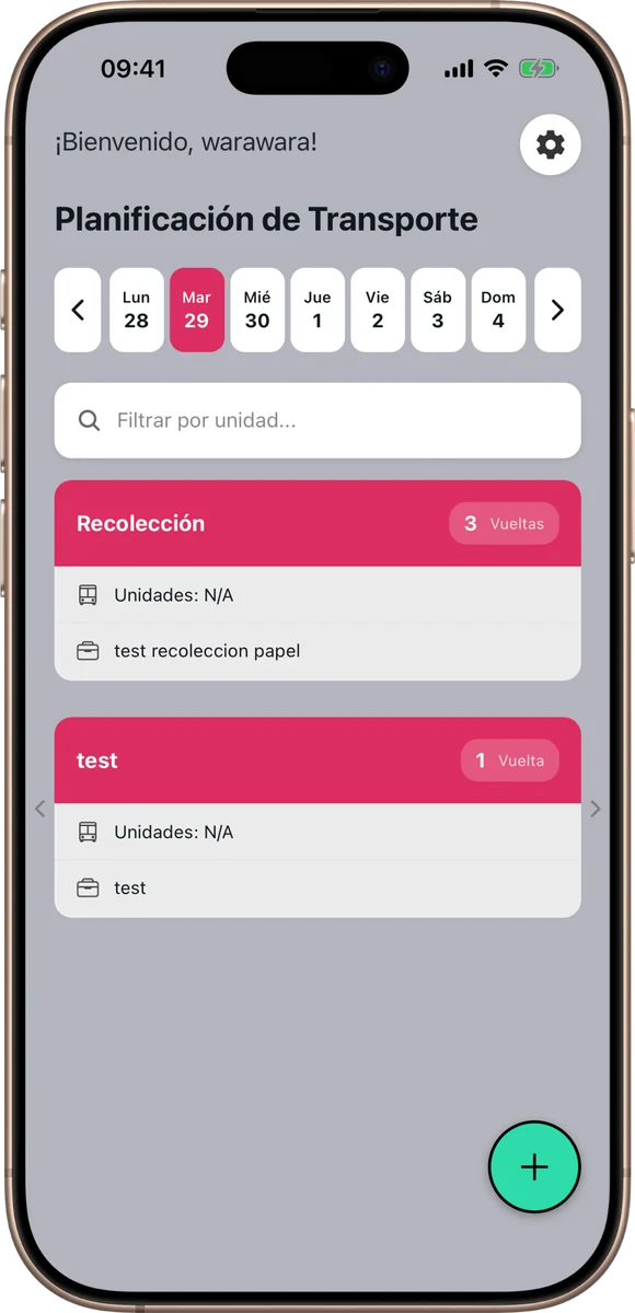 App Hojas de turno: planificación semanal con las hojas de turno del día